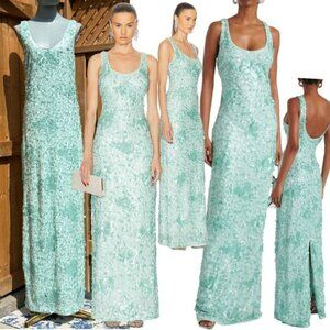 🆕 SIMKHAI 🧿 NWOT Bex Sequined Embellished Maxi Dress, Seafoam Green - Sz US 6